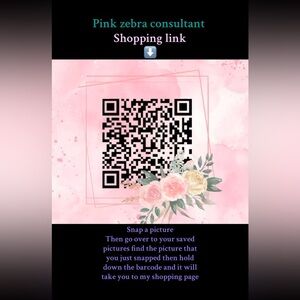 Pink Floral QR Code Shopping Link